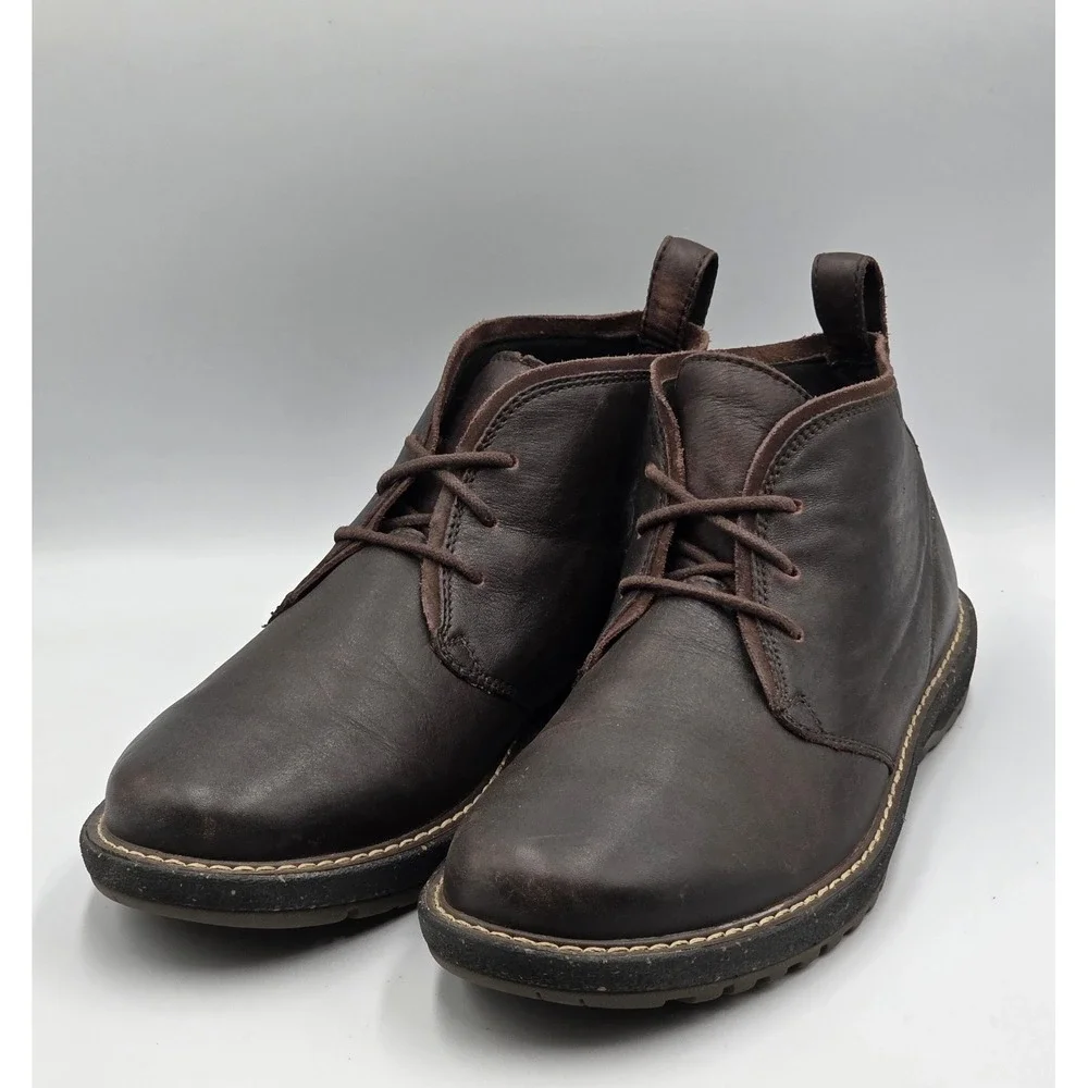 ABEO Boyd Chukka Boots Mens 9.5M Dark Brown Leather Lace Up Ankle Shoes